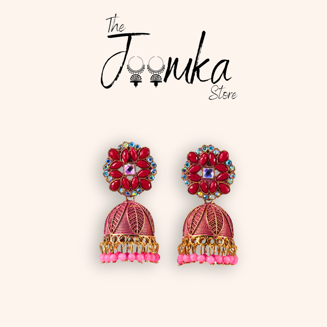 Bridal Joomka- Red and Gold (Floral)