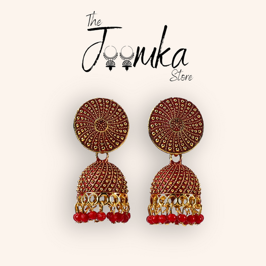 Bridal Joomka- Red and Gold