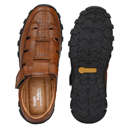 Tan Roman Sandals For Men