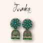 Bridal Joomka- Silver ( Green Colour )